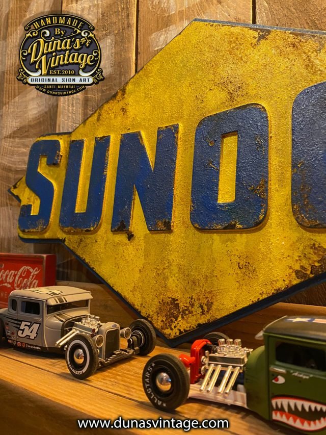 ¡Parece Metal, Pero es Madera! Así ha quedado la placa de Sunoco.