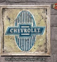 Cartel Logotipo CHEVROLET SIGN 1913, DUNA´S VINTAGE.