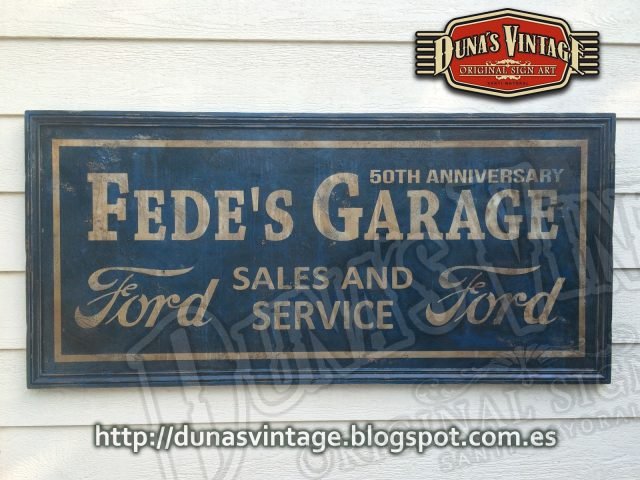 Cartel FEDE´S GARAGE, Duna´s Vintage.