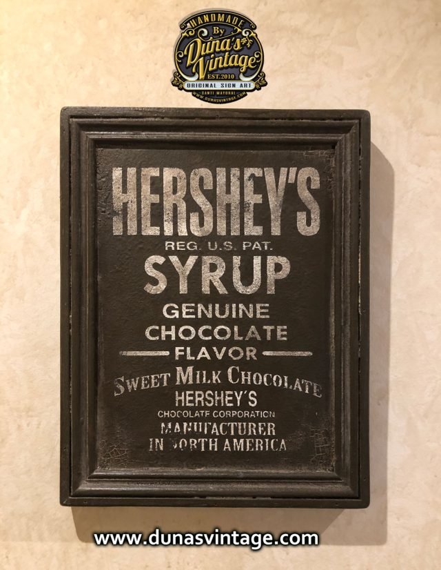 Cartel de Madera HERSHEY´S SYRUP CHOCOLATE