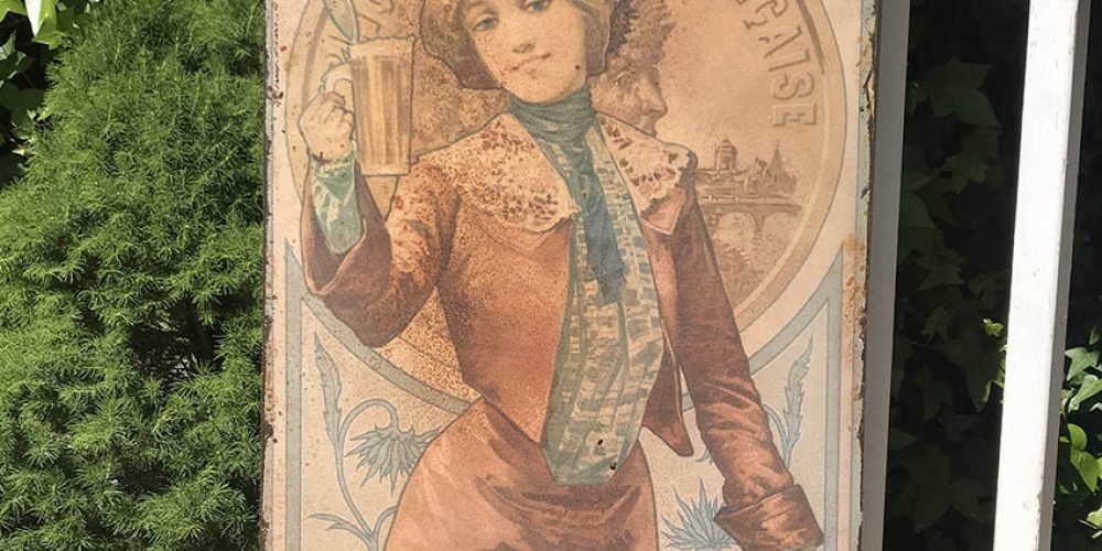 Chapa Metálica Mahou tamaño 50x108cm