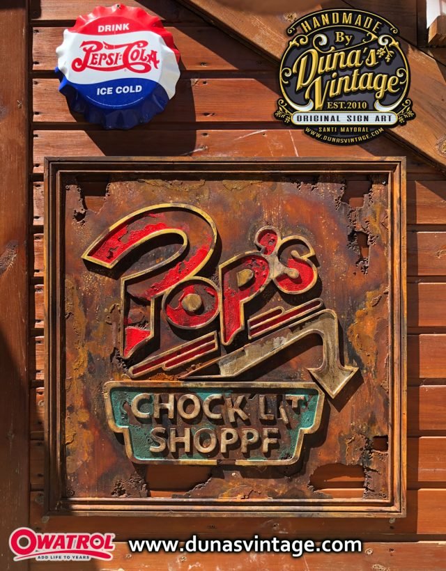 Cartel de Madera Pop´s RIVERDALE efecto Old/Oxid.