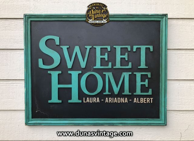 Cartel de Madera SWEET HOME tamaño 700x900mm