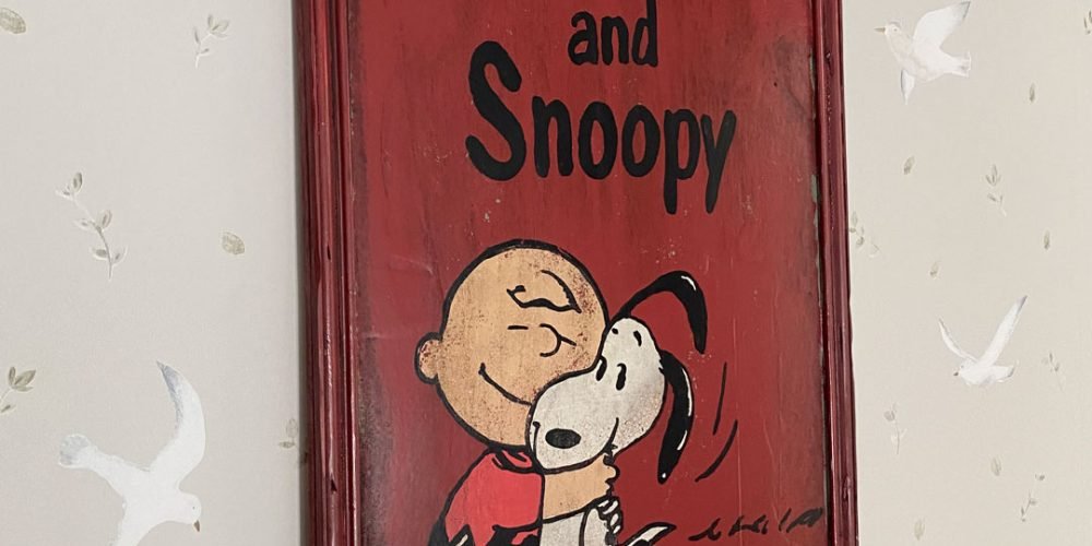 Cartel de Madera Charlie Brown and Snoopy