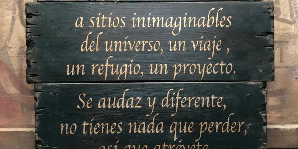 Cartel de Madera Bienvenido.