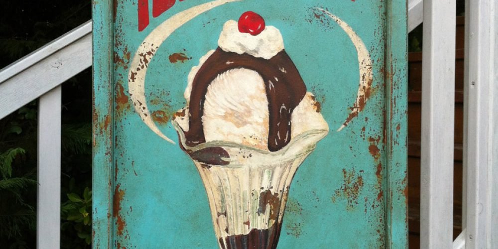 Cartel ICE CREAM, Duna´s Vintage.