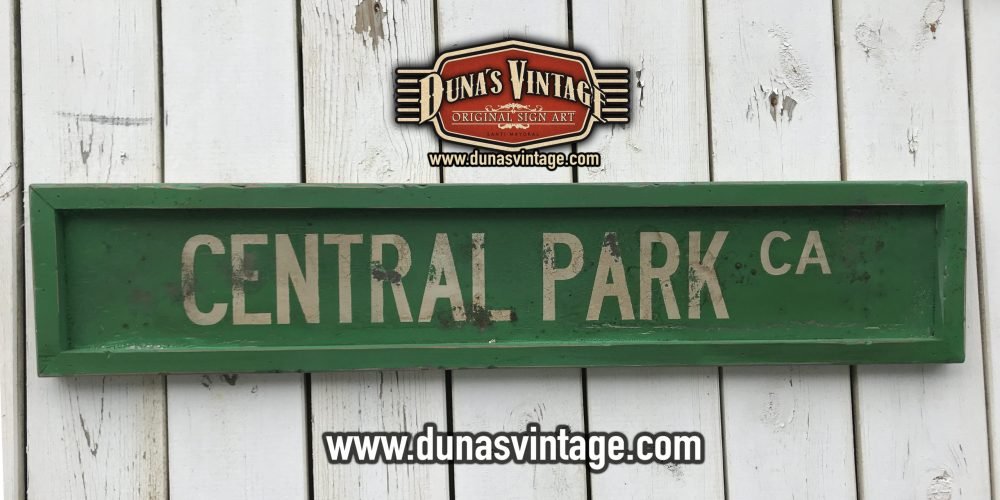 Cartel de Madera CENTRAL PARK CA, Tamaño 1000x200mm