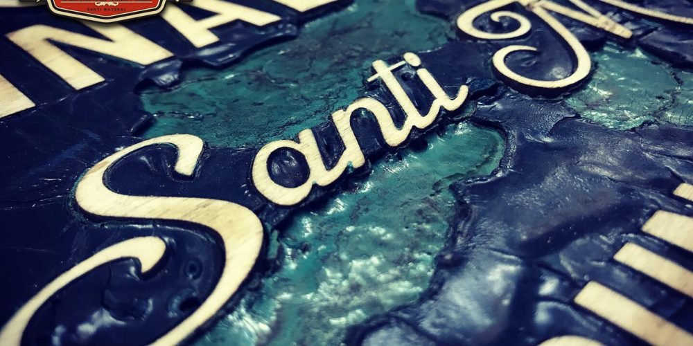 Cartel de Madera Duna´s Vintage Handmade Blue tamaño 510x650mm.