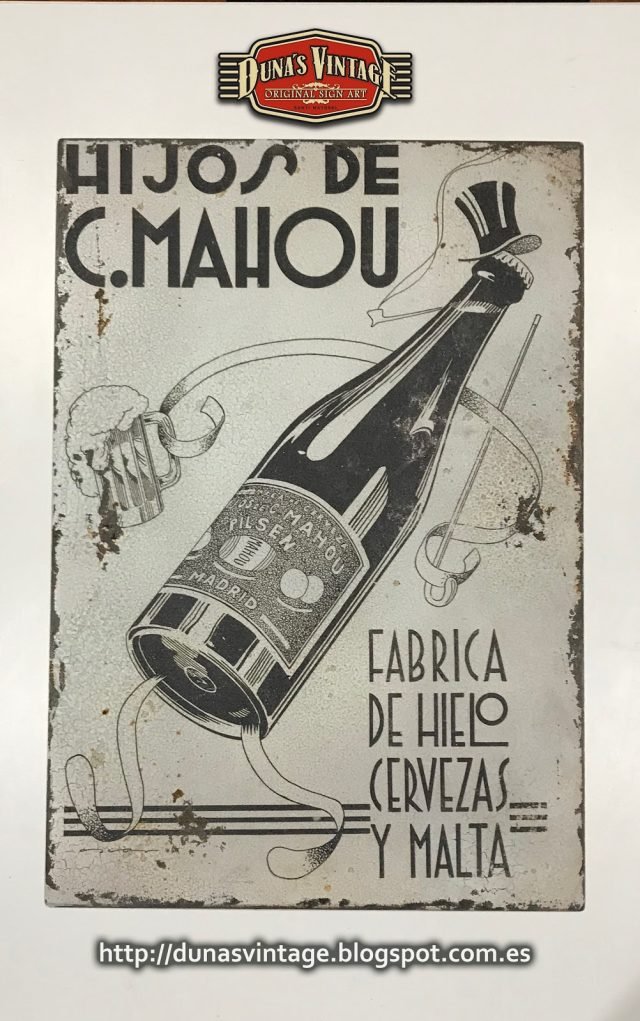 MAHOU CERVEZAS Placas Vintage Metálicas tamaño 400x580mm