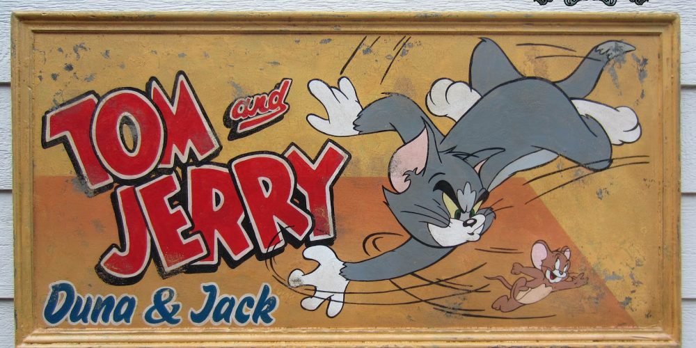 CARTEL DE MADERA TOM and JERRY