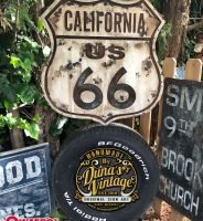 ESCUDO BAJO RELIEVE EN MADERA CALIFORNIA US 66