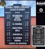 Cartel Warner Music Station, Horario de Trenes de Cercanías.