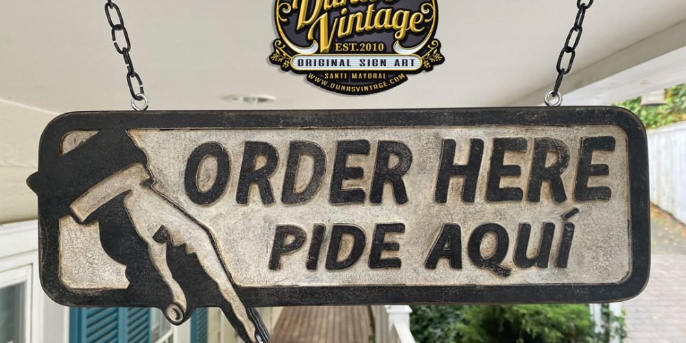 Cartel de Madera en relieve a 2 caras ORDER HERE