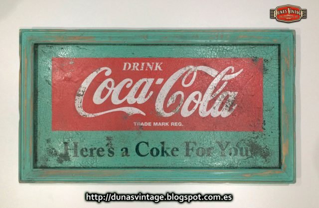 Cartel de Madera Coca-Cola 55 Old.