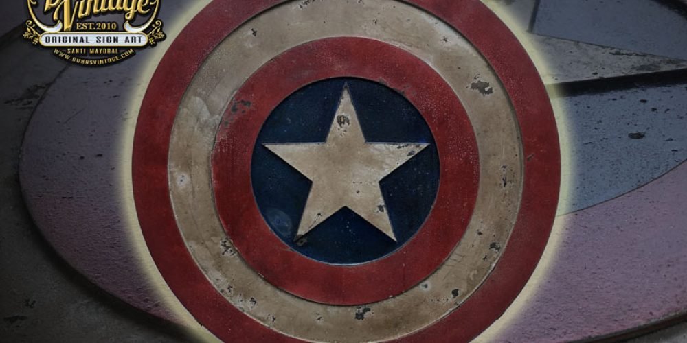 Escudo de Madera Capitan America Tamaño 65x65cm