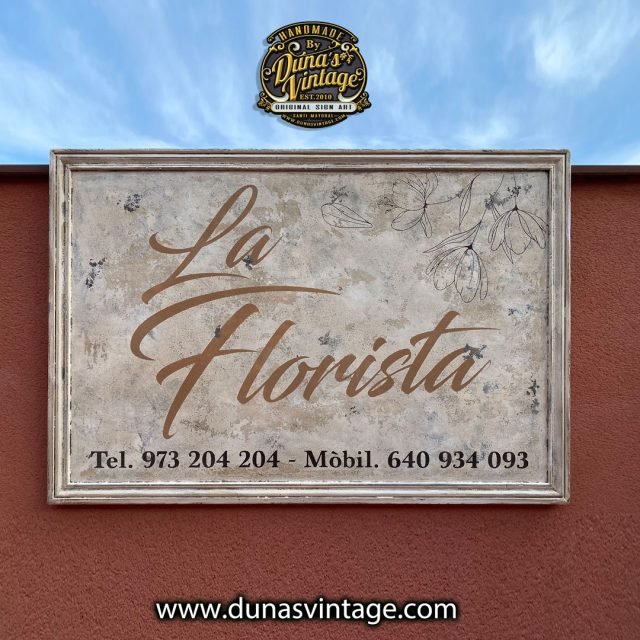 Cartel de Madera La Florista