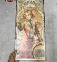 Chapa Metálica Hijos de C. Mahou Vintage Girl tamaño 108x50cm.