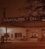 Cartel de madera GASOLINE and OILS