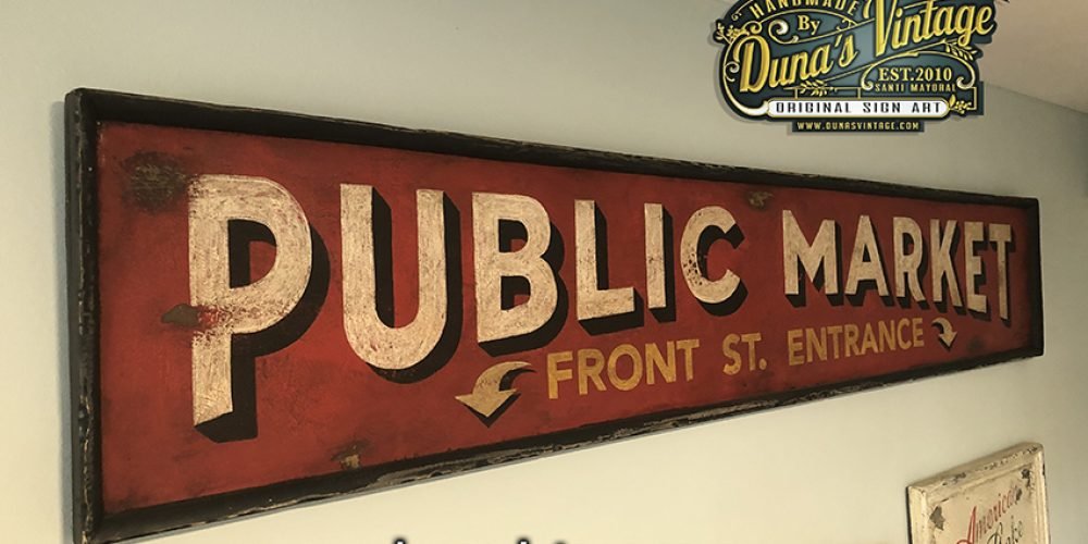 Cartel de Madera Market