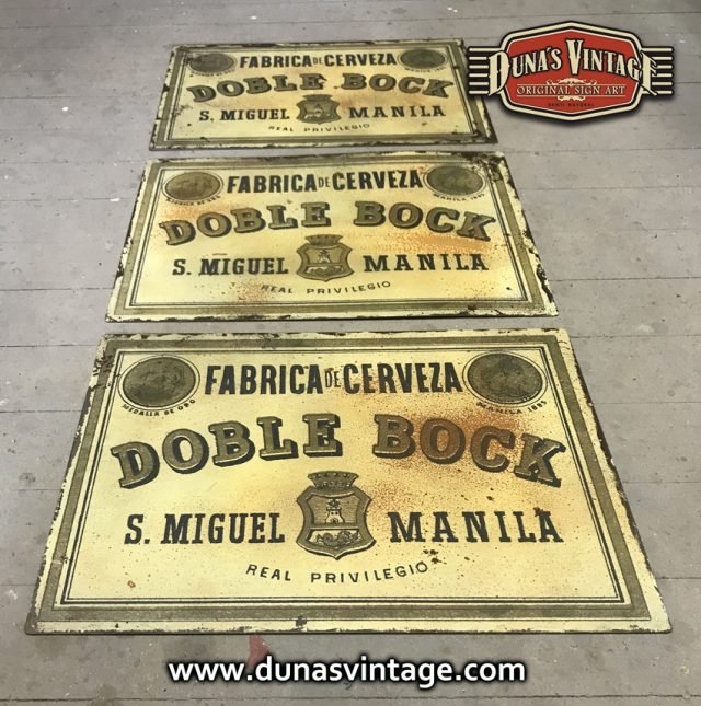 Chapa Metálica Mahou DOBLE BOCK tamaño 42x50cm.