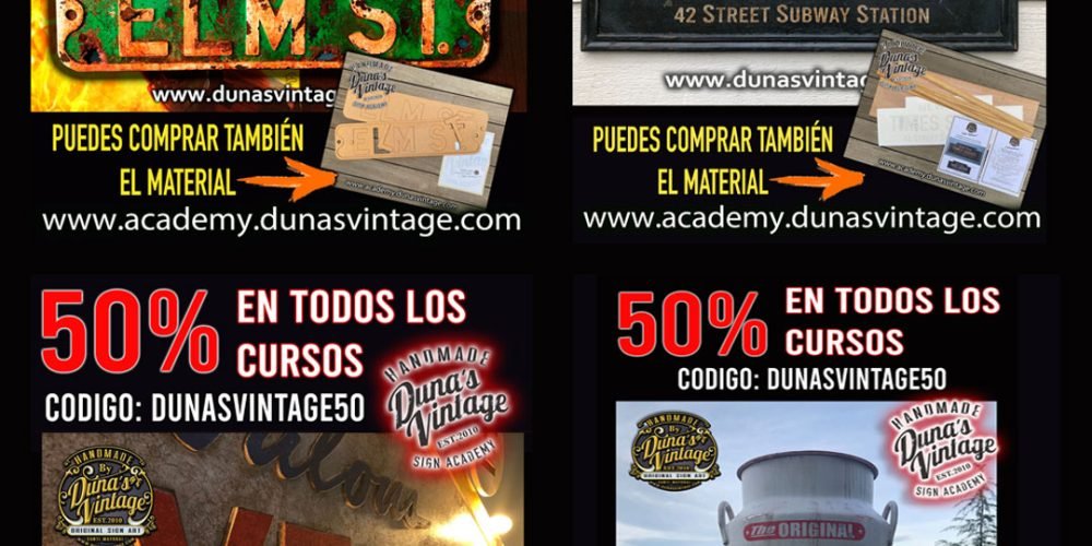 Regala Estas Fiestas un Curso de Duna´s Vintage Academy.