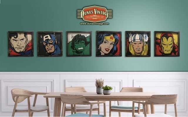 Colección Carteles Superhéroes tamaño 55x55cm.