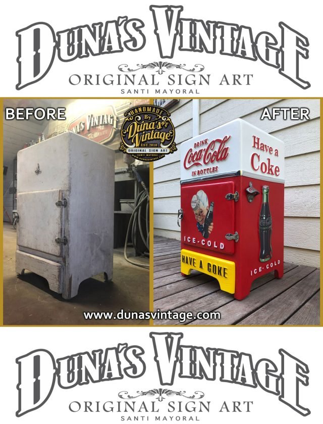 Nevera de Madera Coca-Cola Sprite Boy