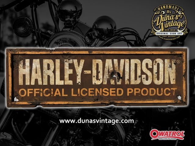 Cartel de Madera HARLEY-DAVIDSON Tamaño 1123x360mm.