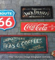 Route 66 · Coca-Cola · Jack Daniel´s · Teas & Coffees, Duna´s Vintage. Torrelavega, Cantabria