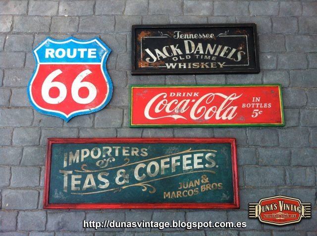 Route 66 · Coca-Cola · Jack Daniel´s · Teas & Coffees, Duna´s Vintage. Torrelavega, Cantabria