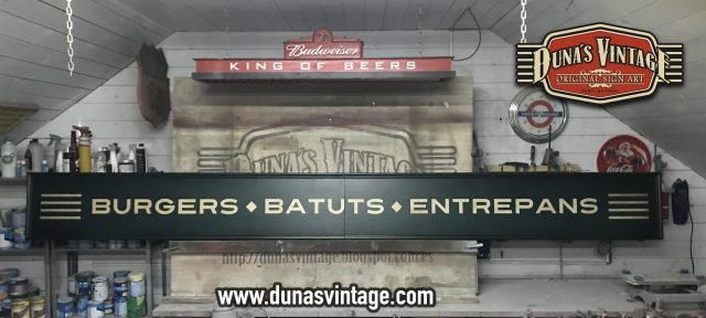 Cartel de Madera Bernie´s Burgers