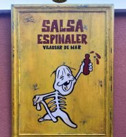 Cartel de Madera SALSA ESPINALER Vilassar de Mar.