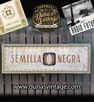 Cartel de Madera SEMILLA NEGRA, Radio Futura.