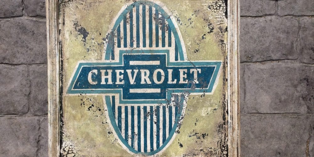 Cartel Logotipo CHEVROLET SIGN 1913, DUNA´S VINTAGE.