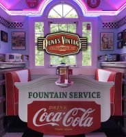 Cartel de Madera Coca-Cola Fountain Service White ´50.