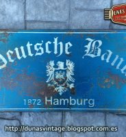 Réplica Cartel Metálico DEUTSCHE BANK, Duna´s Vintage. (República Checa)