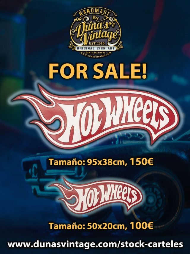 Cartel Logo Hot Wheels en madera.
