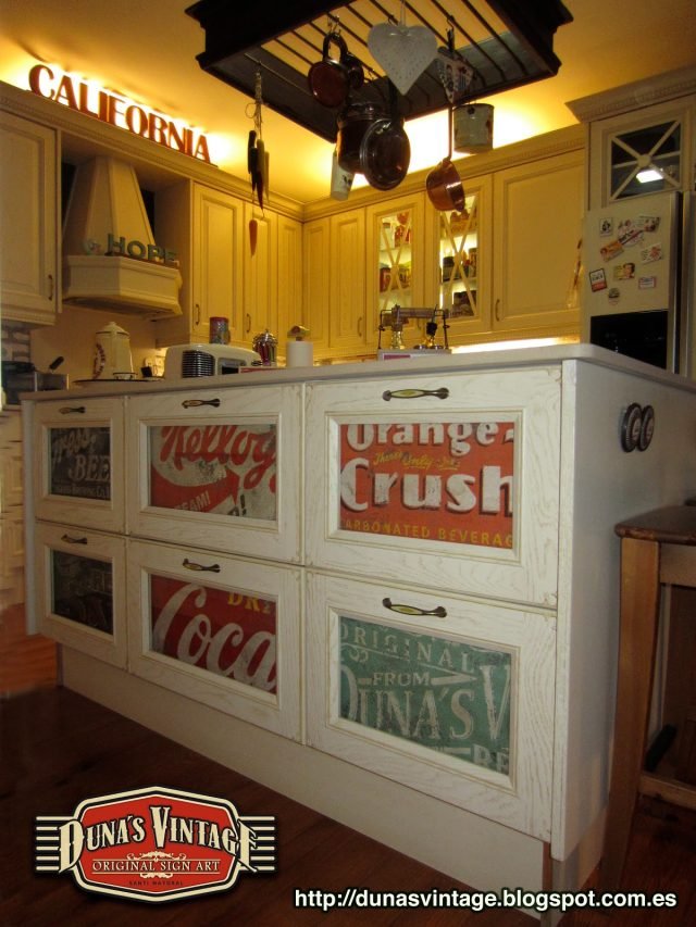 Carteles Cajones Isla Cocina, Duna´s Vintage.