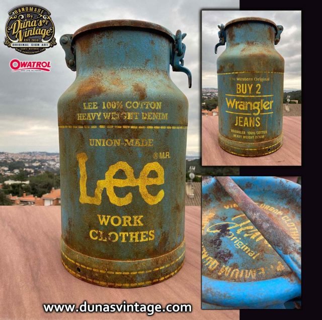 Lechera de Aluminio 20L. Lee Work Clothes & Wrangler Jeans