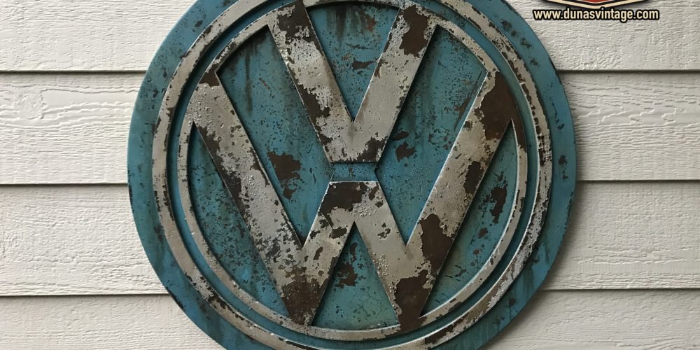 Cartel logotipo Retro Volkswagen.