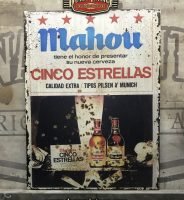 Chapa Metálica de  MAHOU CINCO ESTRELLAS