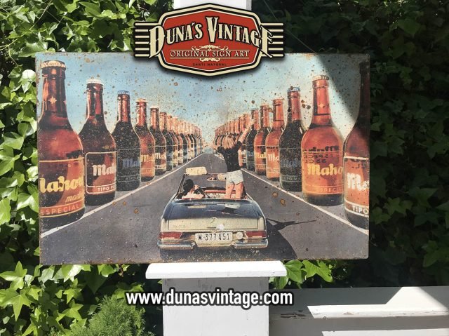 Chapa Metálica Mahou tamaño 60x38cm