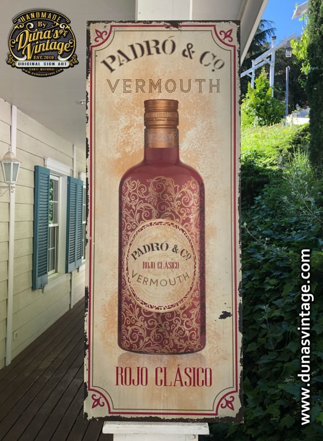 Chapa Metálica PADRÓ & Co. Vermouth Rojo Clásico.