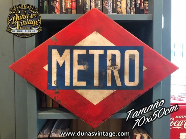 Cartel de Madera METRO tamaño 700x500mm (OFERTA)