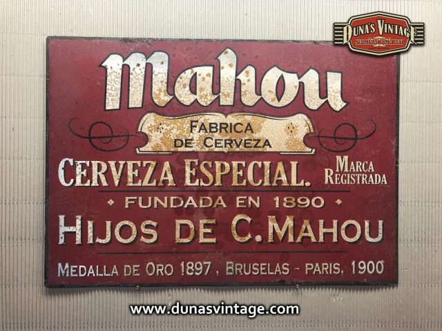 Chapa Metálica Mahou 43x60cm.