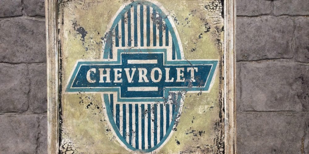 Cartel Logotipo CHEVROLET SIGN 1913, DUNA´S VINTAGE.