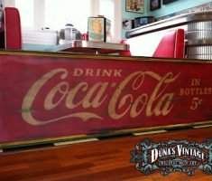 Cartel de Madera COCA COLA 5c,