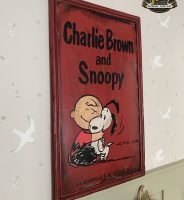 Cartel de Madera Charlie Brown and Snoopy