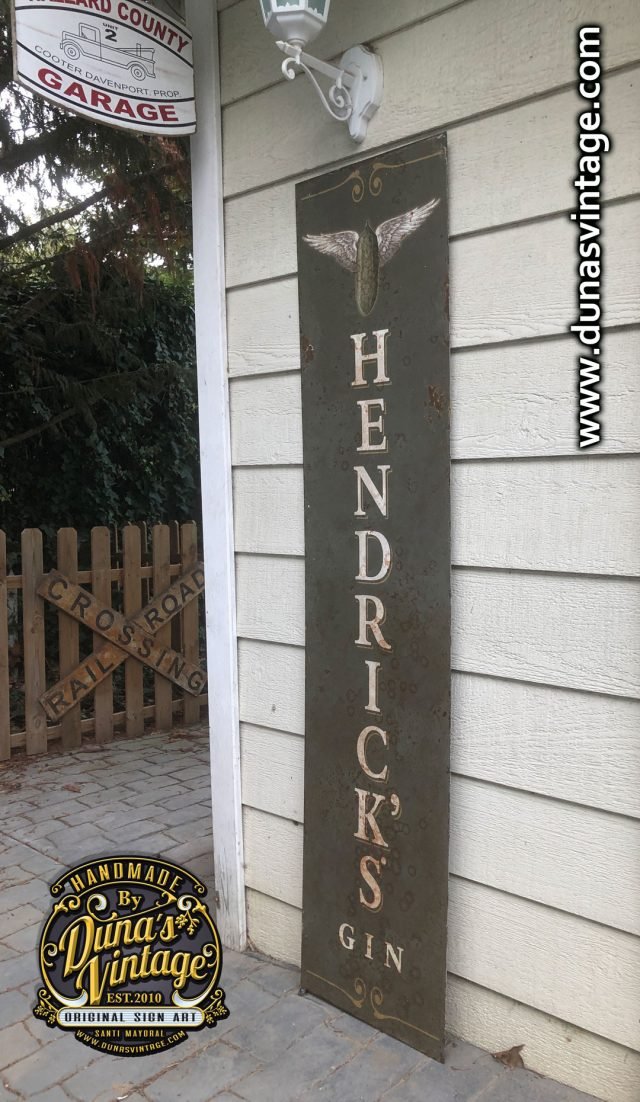 Chapa metálica HENDRICK´S GIN Tamaño 400x1700mm.