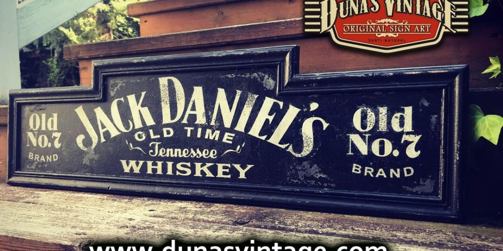 Cartel de Madera, Jack Daniel´s tamaño 900x260mm, Duna´s Vintage.